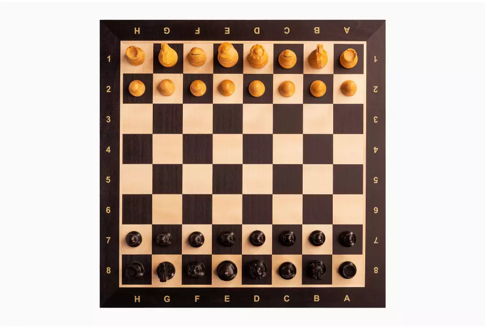 Zestaw szachowy French Lardy - szachownica (pole 58 mm), figury (król 96 mm)